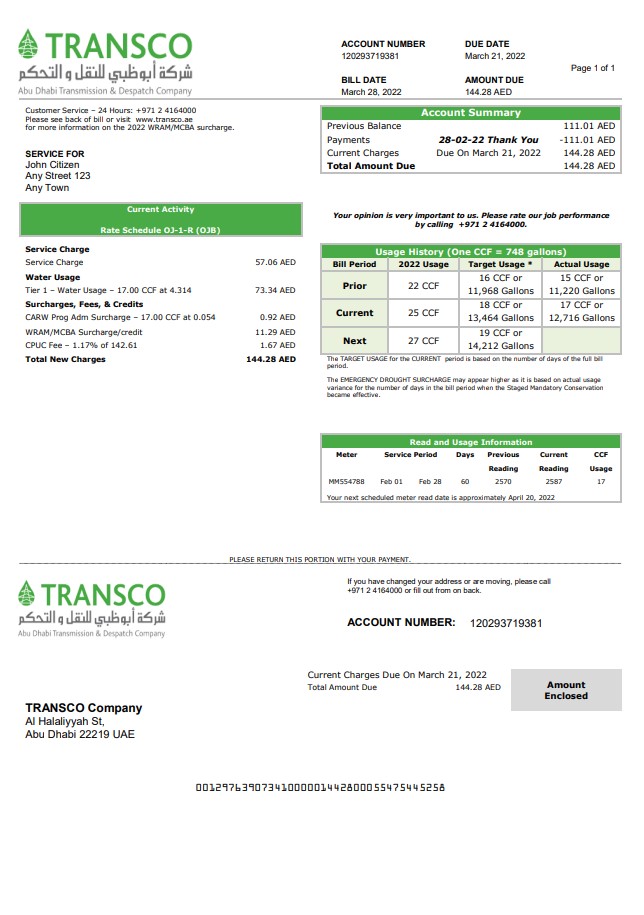  Minol USA business utility bill 